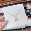 Elegant Zircon Titanium Steel Necklace: Women's Luxury Clavicle Chain with Fashion Pendant