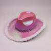 Halloween dress up hot sale shiny cowboy hat glitter diamond strip cowboy hat carnival hat