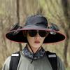 Fishing Hat for Adult with USB Cooling Fan Solar Powered Fan Hat Waterproof Sun Protective Hat for Outdoor Activity