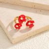 Inspired Personality Mushroom Open Ring - 18K Gold Stainless Steel Simple Pastoral Style Autumn/Winter Accessory.