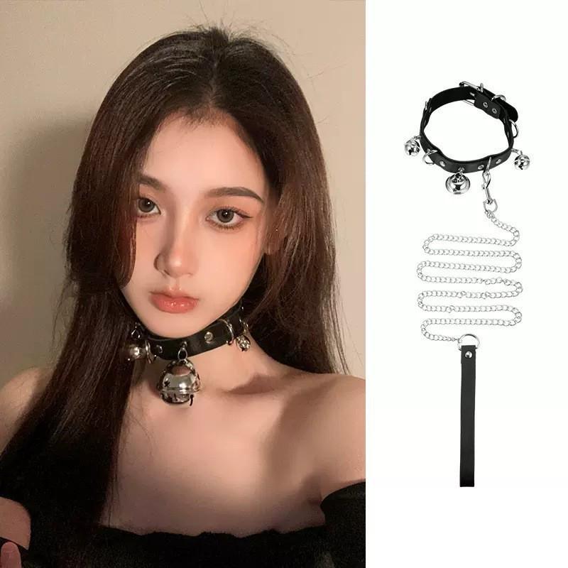 Unisex Leather Punk Chain Choker Necklace: Edgy, High-End Design