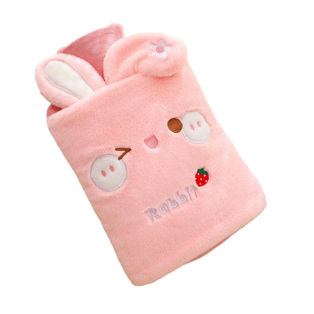 Winter Rabbit Ears Hot Water Bottle - Thick, Explosion-Proof, Portable, Detachable Hand Warmer with Cartoon Design.