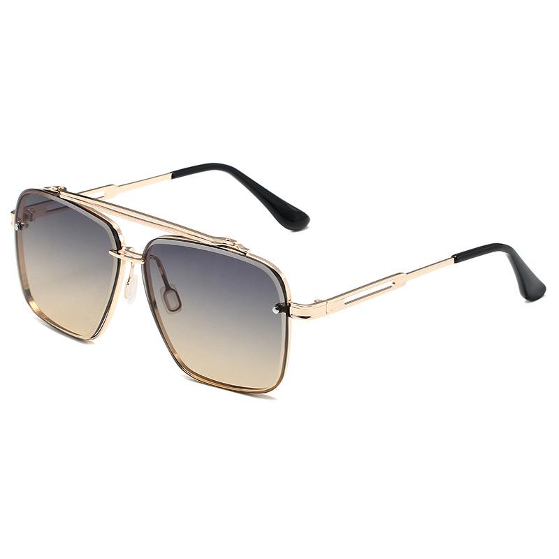 17302 Ochelari de Soare Metalici cu Lentile Duble pentru Pescuit pentru Bărbați, Ochelari de Soare Trendy pentru Street Shooting, Senzorialitate Avansată