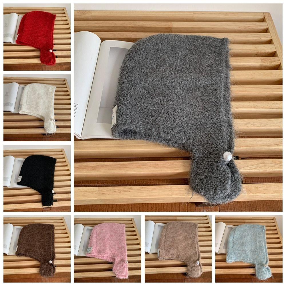 Coldproof Knitted Balaclava Hat Keep Warm Pullover Cap Sweet Neck Collar Beanies Cap  Winter