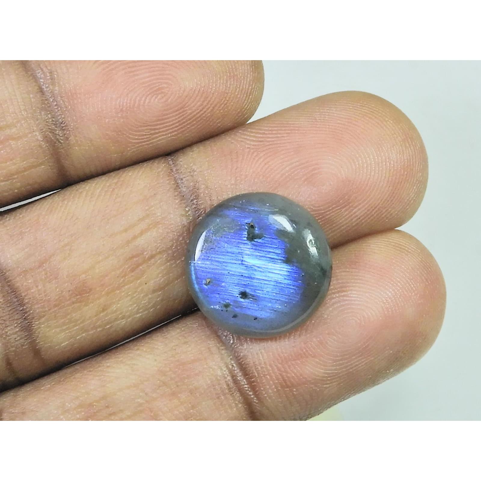 15X15MM Natural Labradorite Blue  Round Cabochon Loose Gemstone 1Pcs Lot C-1032