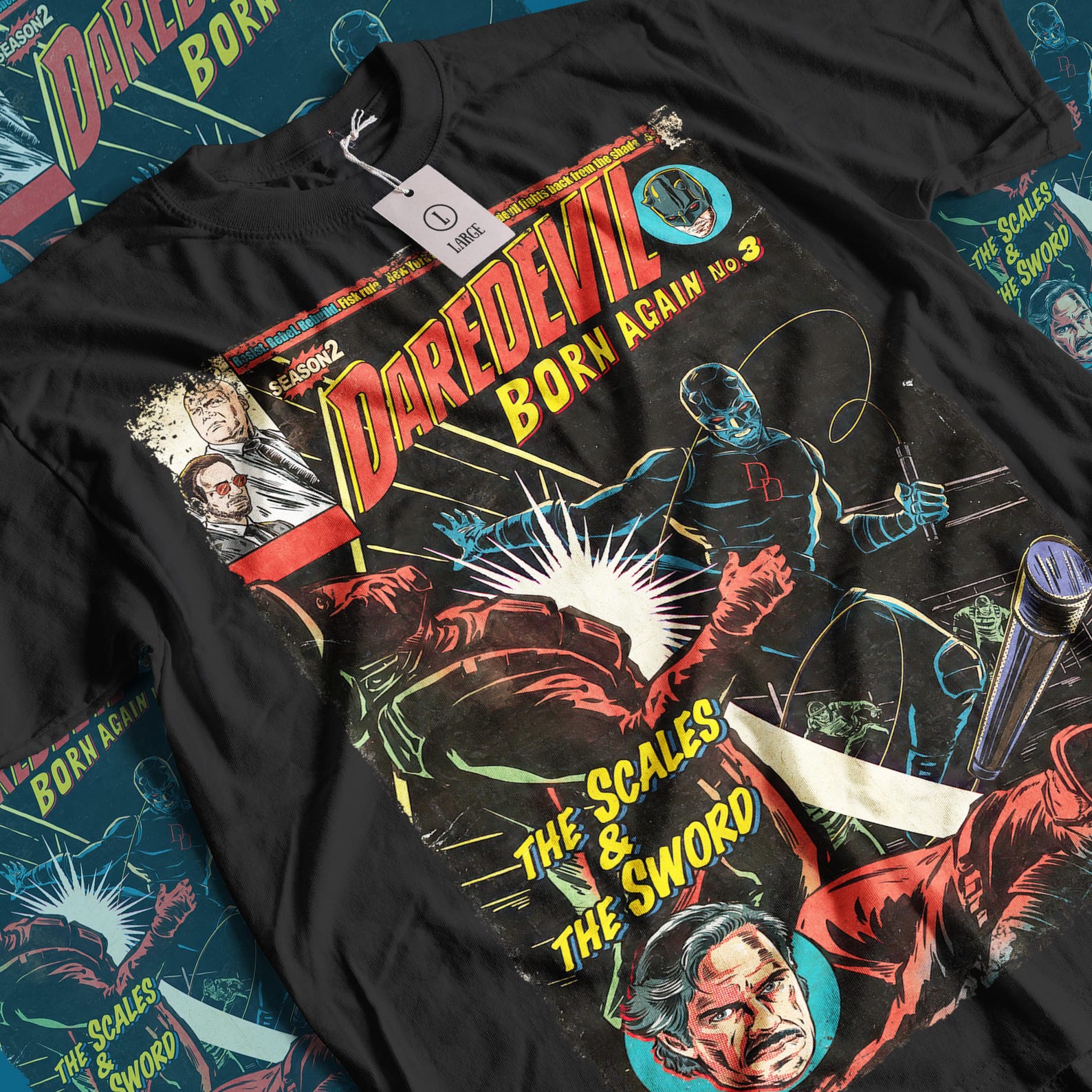Daredevil Born Again TV Series T-Shirt: Vintage Superhero Movie Unisex Graphic Tee S