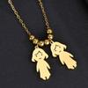 Stainless Steel Boy Girl Necklace Pendant Lover Necklace Choker Family Necklace  Lovers