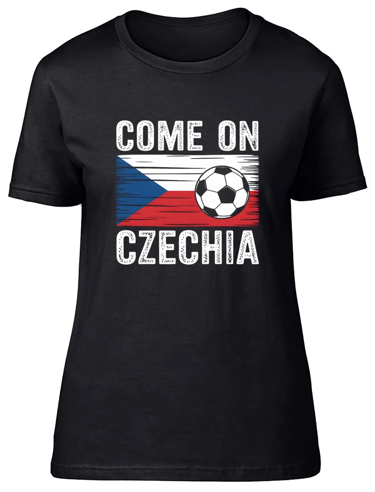 Come on Czechia Supporter Football Fan Womens T-Shirt Ladies Gift Tee M