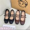 Inner Height Increase Small Retro Small Leather Shoes Women's New Spring and Summer Single Shoes Mary Jane Shoes