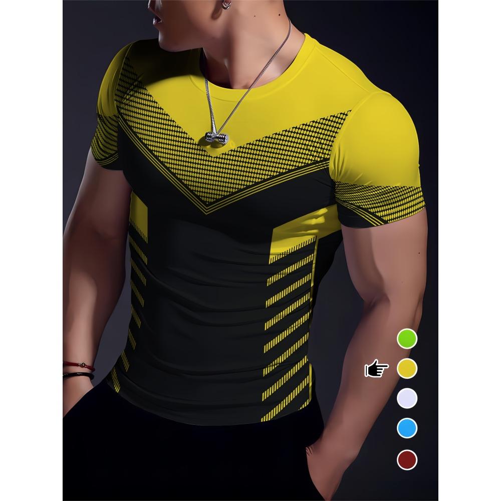 New simple sports short-sleeved T-shirt muscle fitness high-elastic training quick-drying fitness clothes-3D sublimation