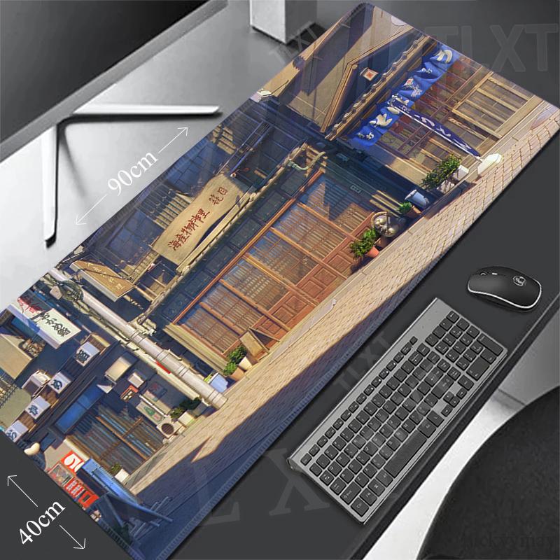 Mouse Pad Anime Shop Large Gamer Mousepad xcm Keyboard Mat XXXL Mouse Mats Rubber Desk Pad Design Desk Rug Japanese Street