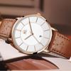 Devaco Men's Ultra-Thin Casual Business Watch 6.5mm Quartz Dial 40mm Leather Band Unisex