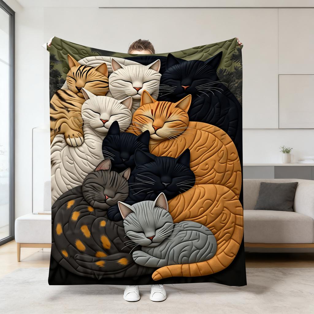 150*200cm Flannel Blanket, Thickened Blanket, Air-conditioned Nap Blanket