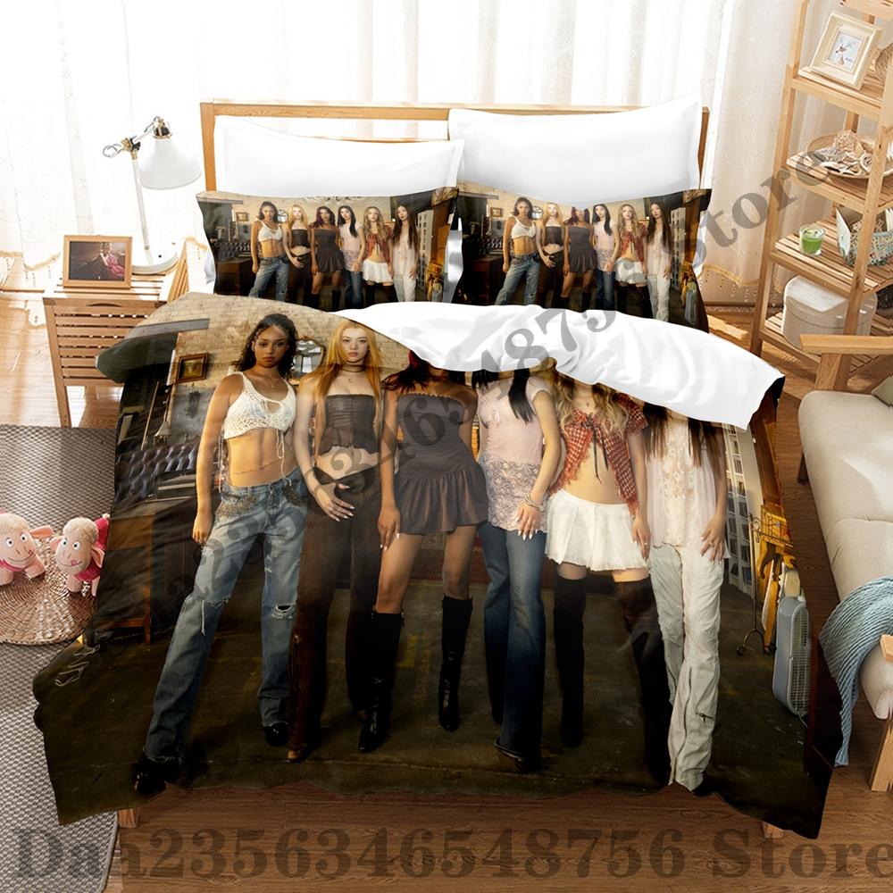 

Новий Комплект Постільної Білизни KATSEYE Односпальний Twin Повний Queen King Розмір Комплект для Ліжка Доросла Спальня Комплекти з Підковдрами Аніме Комплект Постільної Білизни US Twin(172x218cm)