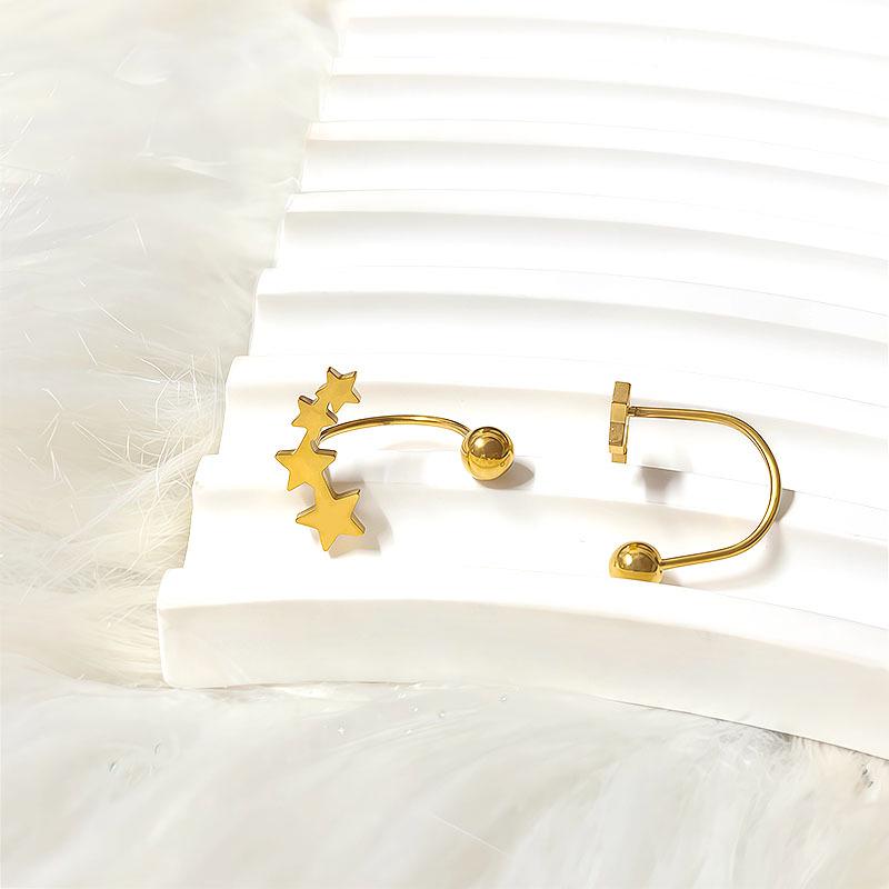 Korean Elegant Star Smile Titanium Ear Stud