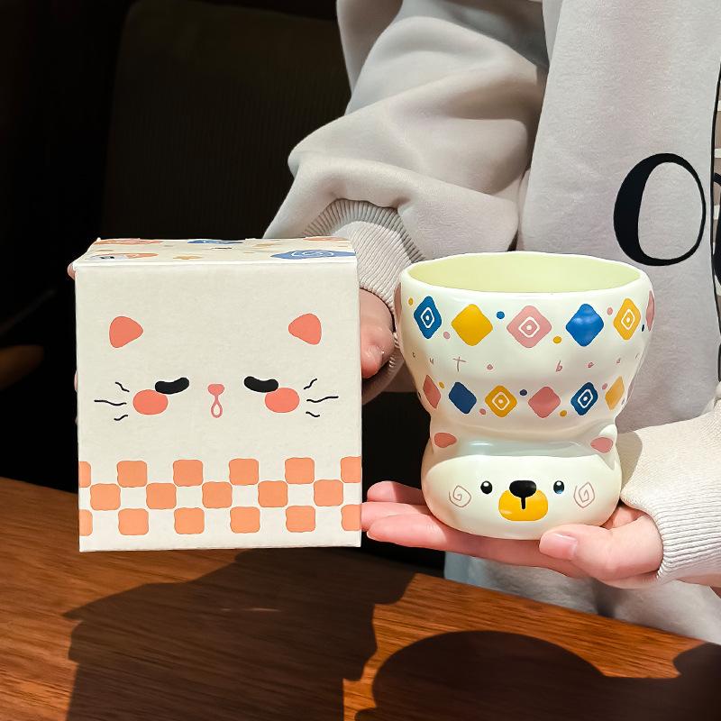 Ceramiczny Kubek Uroczy Zwierzęcy Kubek na Prezent Urodzinowy Oryginalne Kubki do Kawy Kubki do Piwa Naczynia Świąteczne Herbata Personalizowany Zabawny Bar