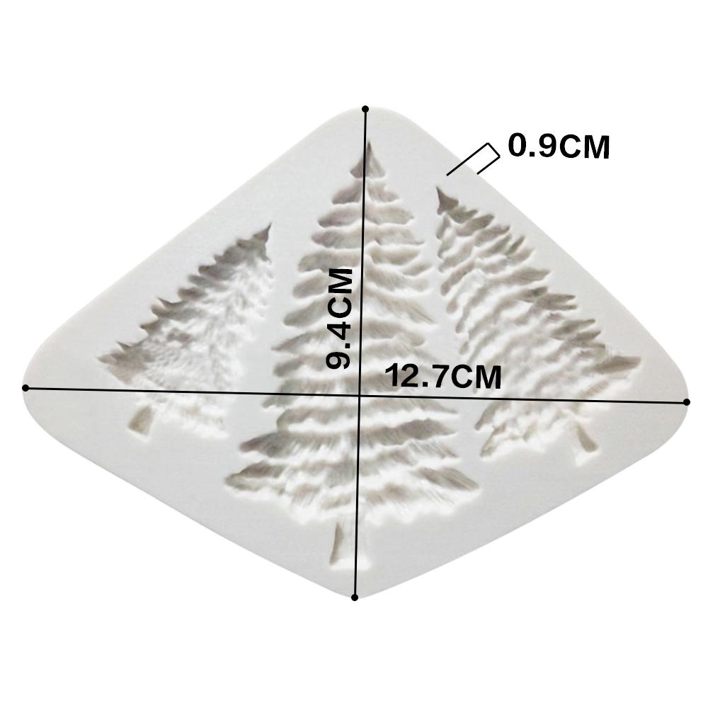1Pcs 3 Grids Tree Silicone Fondant Mold Cake Decorating Tool Chocolate Molds Sugarcraft Cookie Mould