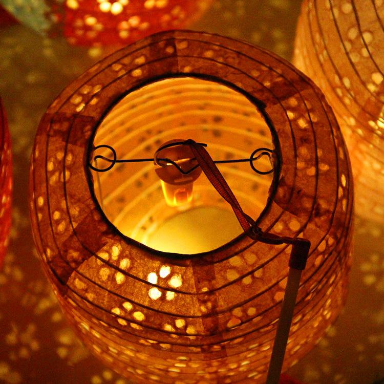 Cylindrical Winter Melon-Shaped Luminous Handheld Paper Lantern for Children's Dance and Hanfu Photography