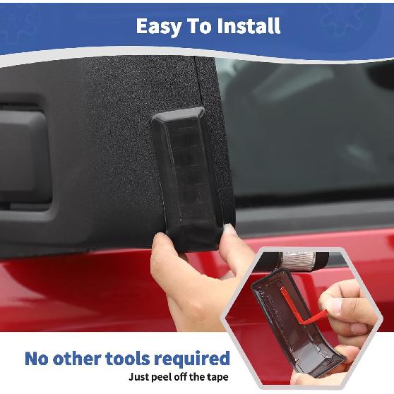 For F150 Outside Mirror Light Cover Trim Fit for Ford F150 2021-Present Smoked Black Exterior Accessories 2pcs