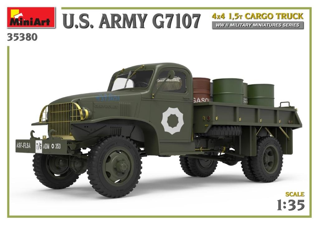 Miniart scale US Army G7107 4x4 Cargo Truck Plastic Model 1/35 1.5t (MA35380)