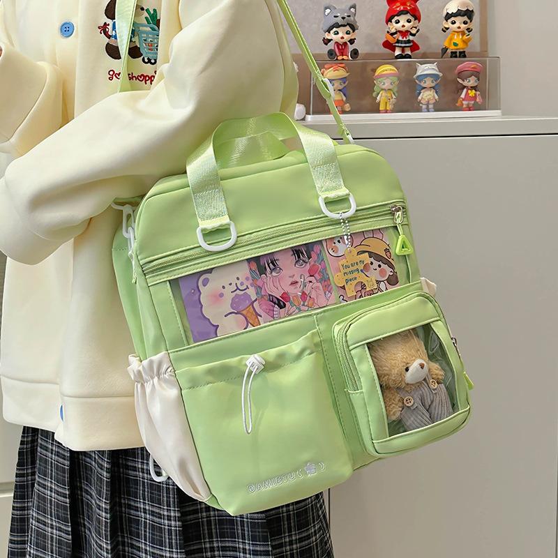 Lightweight Shoulder Bag Messenger Bag Student Crossbody Bag Women's Color Block Backpack