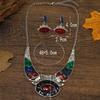 Retro Style Alloy Pendant Necklace With Water Wave Chain For Wedding Celebration