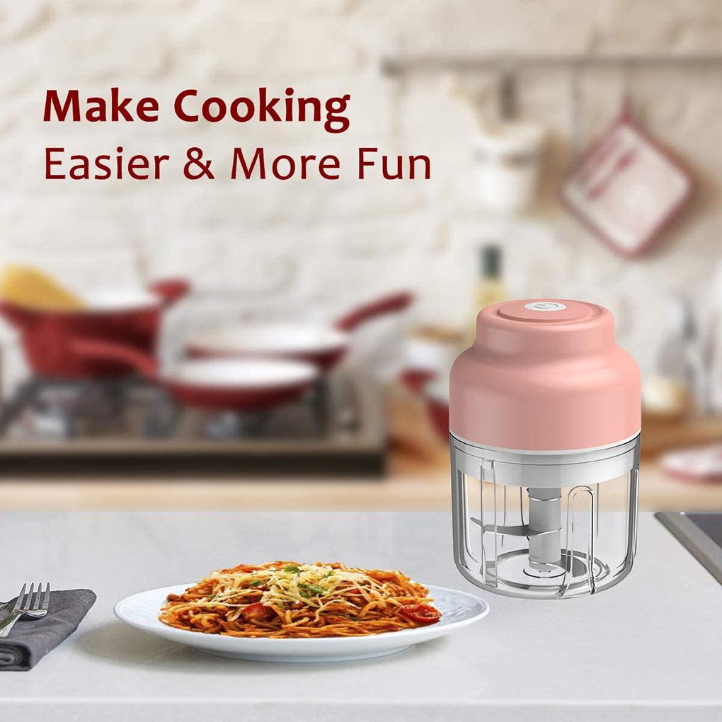 Vegetable Chopper USB Electric Garlic Mincer Wireless Rechargeable Kitchen