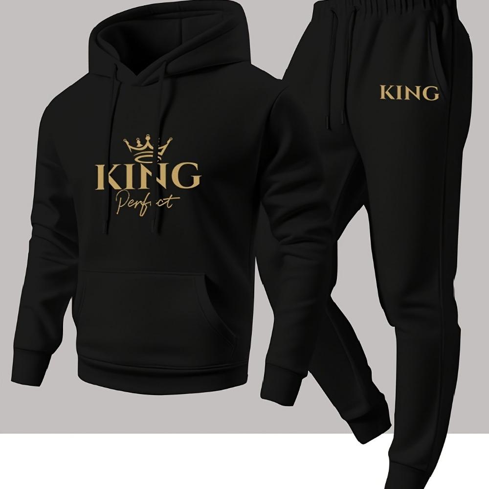 

Минималистичная и стильная мужская толстовка с логотипом-короной в комплекте с соответствующими спортивными штанами для создания модного повседневного образа S