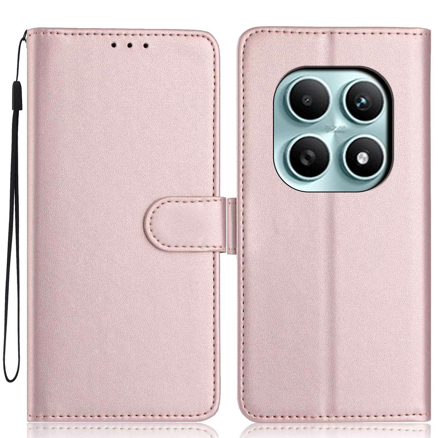 

For Xiaomi Poco M8 5G/Redmi Note 15 5G (Global) Wallet Case with Strap/Multiple Card Slots Solid Color Leather Stand Phone Cover