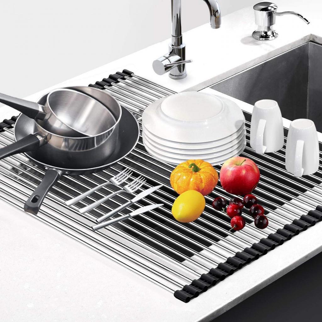 STEEL ROLL-UP DISH DRYING MAT FOR SINK 3144