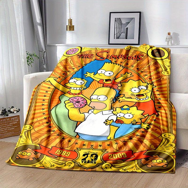 Die Simpsons Cartoon Decke, Kurzer Plüsch Niedliche Warme Decke, Wohnzimmer Heimdekoration Sofa Vier Jahreszeiten Reisen