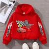 Cartoon Car Lightning McQueen Children's Pullover Hoodies Creative Anime A-Z Letter Patterns Sweatshirt Kid Fashion Casual Top