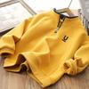 Children's Winter Velvet Hoodie - Half-Zip, Sticky Rice Design for Boys & Girls