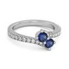 Blue Sapphire Bypass Ring - 925  Sterling Silver