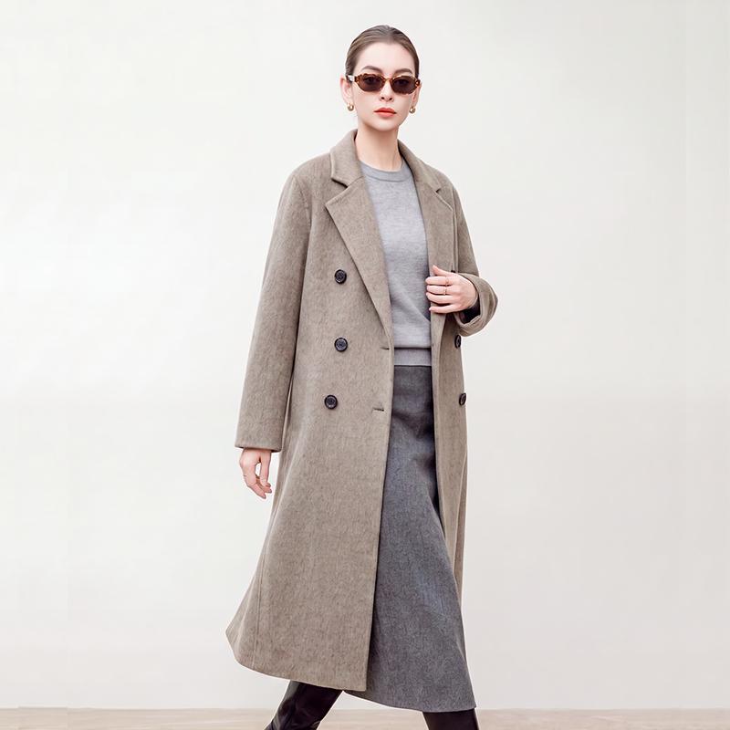 100% Wool Women Coat Autumn Wool Long Coat Handmade Pea Coat Winter Warm Wool Long Jacket Overcoat
