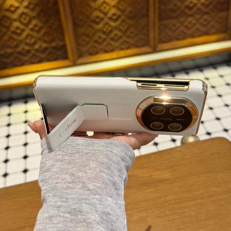 Premium Leder Handyhülle Für Huawei Mate XT XTs X7 X6 X5 Doppelscharnier Schutz Anti-Rutsch Fingergriff Band Faltbare Hülle