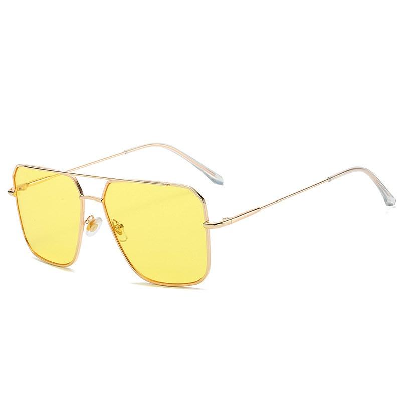 Vintage Oversized Sunglasses Men polygon Anti-Reflective Mirror Classic Square Metal Glasses Fashion New Women Sun Glasses Uv400