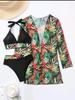 Swimsuit European And American Three-Piece Suit Split Bikini Sexy High Waist Swimsuit Women'S Bikini New
