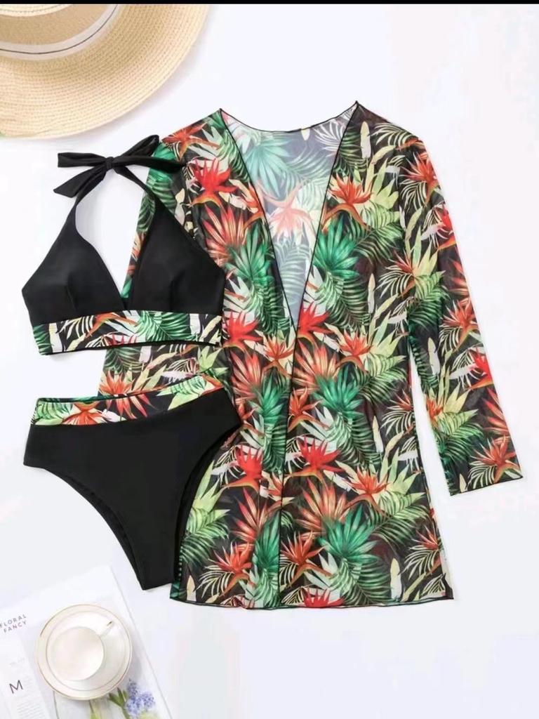 Swimsuit European And American Three-Piece Suit Split Bikini Sexy High Waist Swimsuit Women'S Bikini New