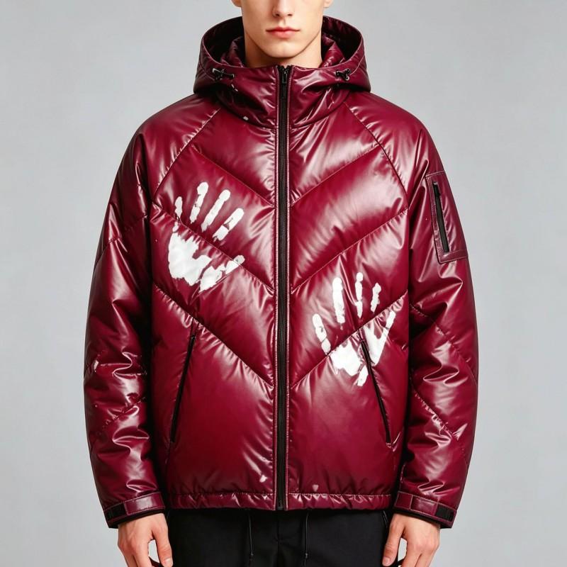 Mens Thermal Reactive Color-Changing Hooded Puffer