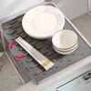 Silicone Drain Mat Thick Dish Drying Mat with Drainage Heat-Resistant Non-Slip Bar Sink Drying Pad for Countertops