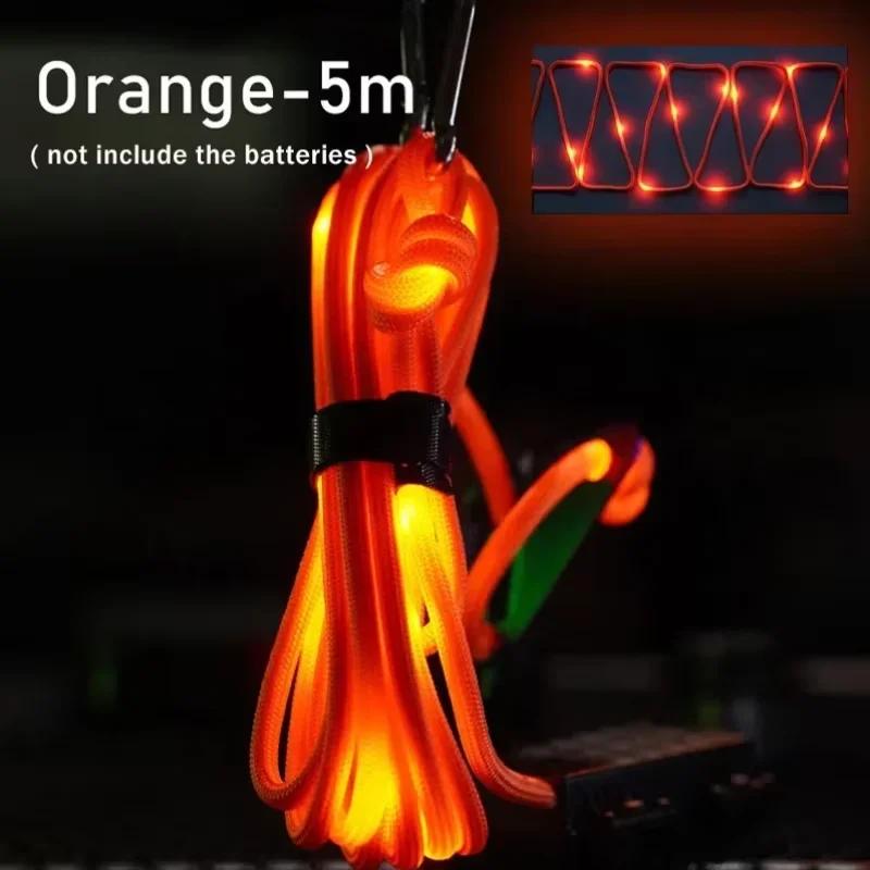 Luminous Camping Rope Light Waterproof 6mm Tent  Windproof  Rope Warning Cord Outdoor Night Warning Rope Atmosphere Lamp