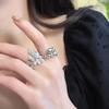 Elegant Zircon-Studded Open Ring for Women – Light Luxury Socialite Style, Perfect for Index Finger