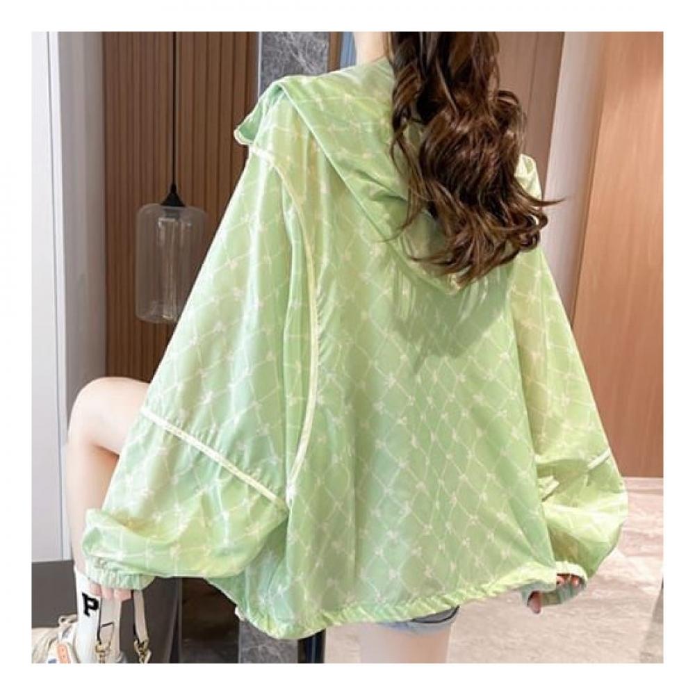 Navava Nc108 Thin Diamond Pattern Long Sleeve Summer Hoodie Zip Up