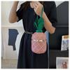 New Personalized Pineapple Shape Women's Messenger Bags Small Fresh Teenager Girl Single Shoulder Bag Foreign Flavour Woven Rivet Lock Chain Round Bag