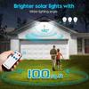 Outdoor LED Solar Light 3 Modes Motion Sensor Flood Lamp IP65 Waterproof Security Lights with Remote for Garage Wall Light