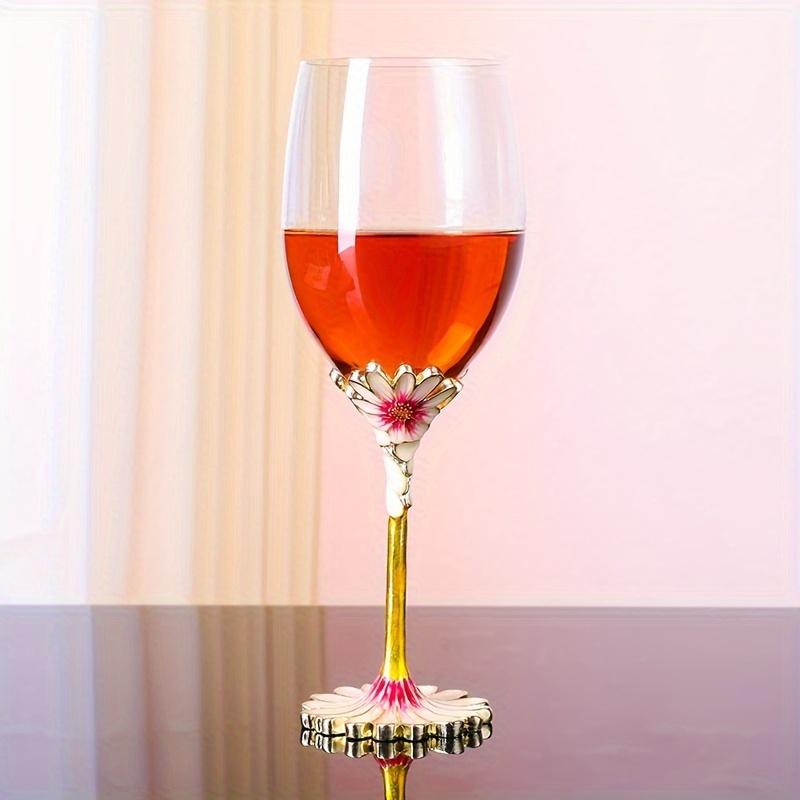 Elegant Floral Handmade Glass Chrysanthemum Shape Red Wine Glass, Wine Glass, White Wine