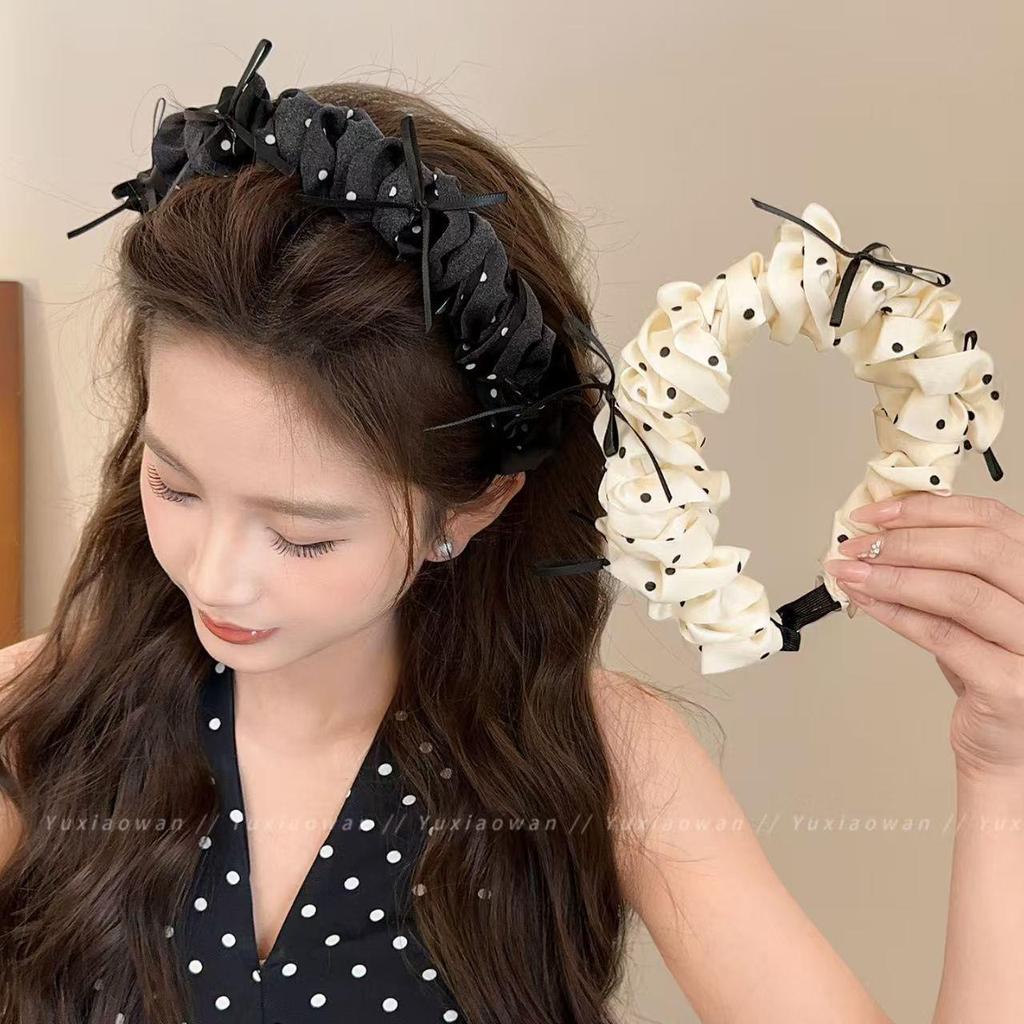 Hepburn-Style Elegant Non-Slip Headband with Frilly Edge and Teeth