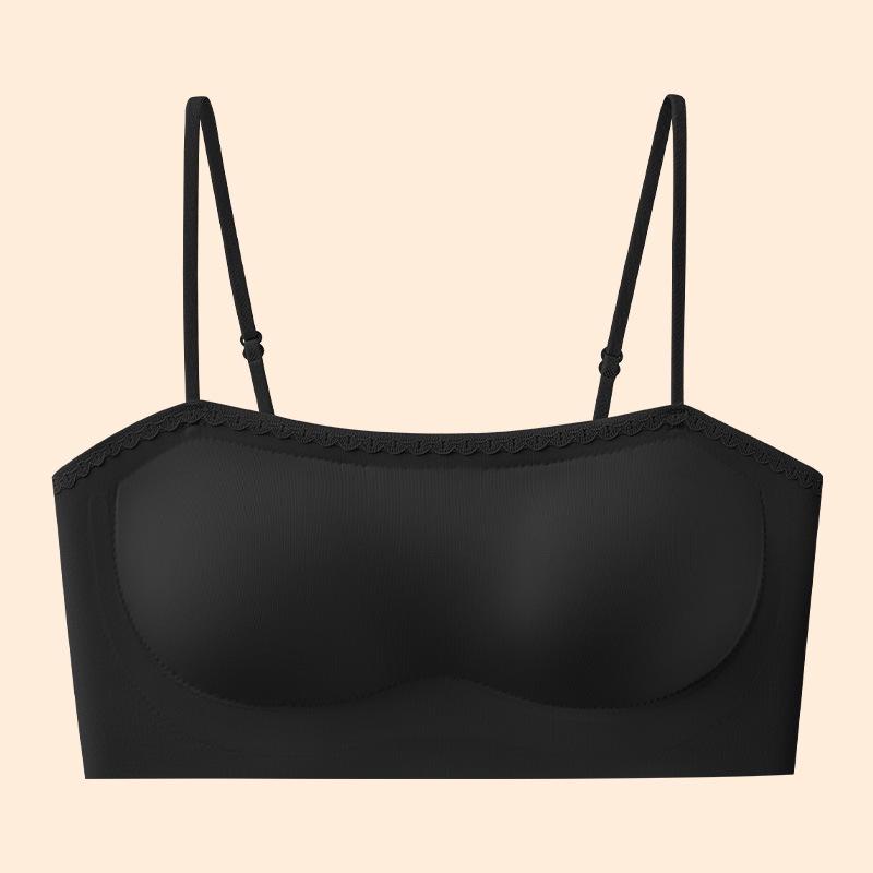 

Seamless Lace Invisible Bra with Fixed Cup and Breathable Bandeau Design for Women One Size (Recommended for 80-130 lbs)