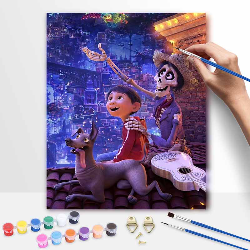 Disney Coco Oil Painting Kit Digital Painting Art Handmade Diy Home Room Decorations